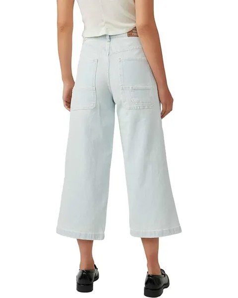 Джинсы Free People Piper Mid-Rise Crop Wide Leg, цвет Bleach Bloom