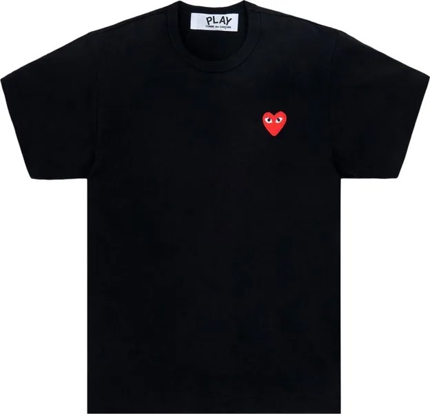 Футболка Comme des Garçons Short-Sleeve Play T-Shirt With Red Heart 'Black', черный