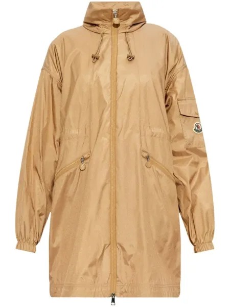 Moncler легкая парка на шнурке, нейтральный цвет