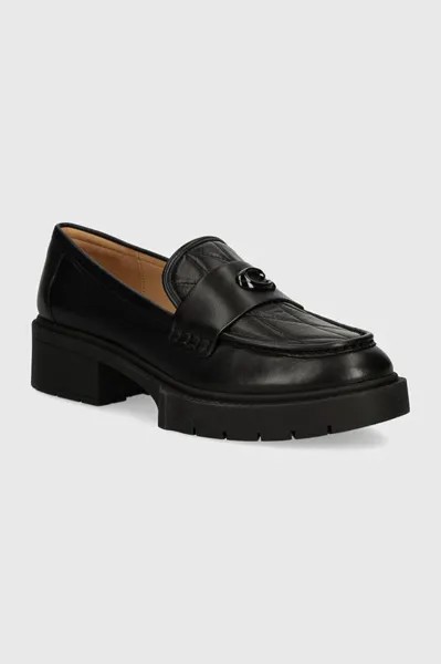 Кожаные мокасины Leah Coach, черный