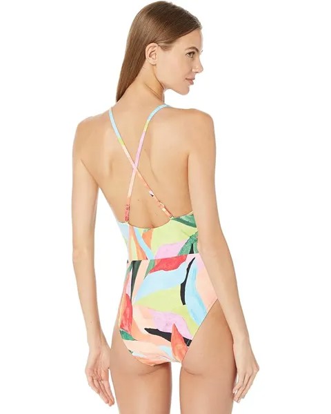 Купальник Seafolly Tropfest Drawstring Keyhole One-Piece, цвет Aquamarine