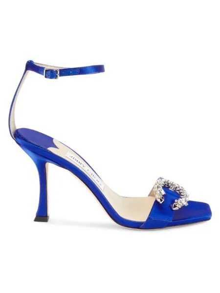 Сандалии Marsai на каблуке с пряжкой и кристаллами Jimmy Choo, синий