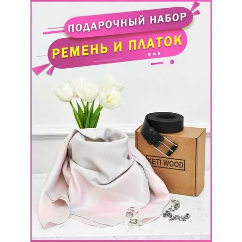 Платок , 90х90 см, розовый