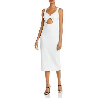 Женское белое вечернее платье миди цвета Aqua с вырезом 6 BHFO 0061