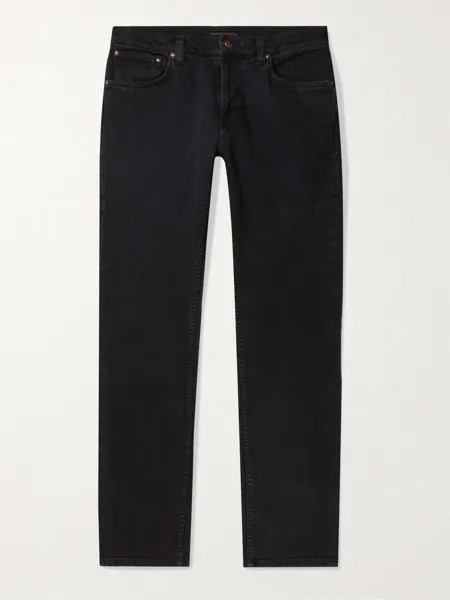 Зауженные зауженные джинсы из эластичного денима Lean Dean NUDIE JEANS, черный