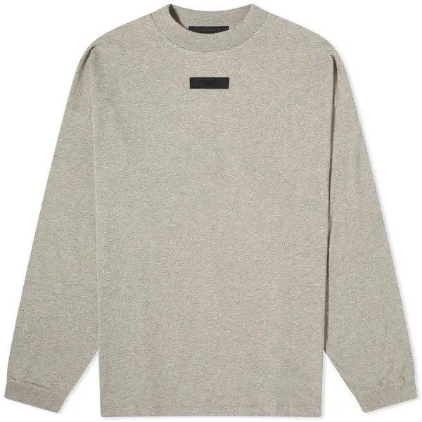 Футболка Fear Of God Essentials Spring Tab Long Sleeve, цвет Dark Heather Oatmeal