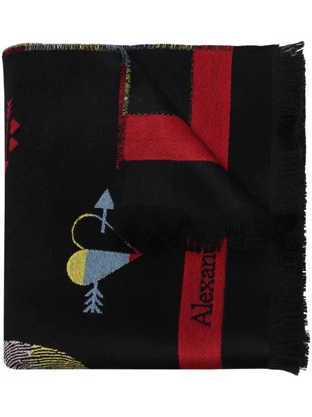 Alexander McQueen шарф с вышивкой