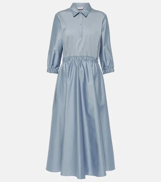 Платье миди Maggio со складками Max Mara, синий
