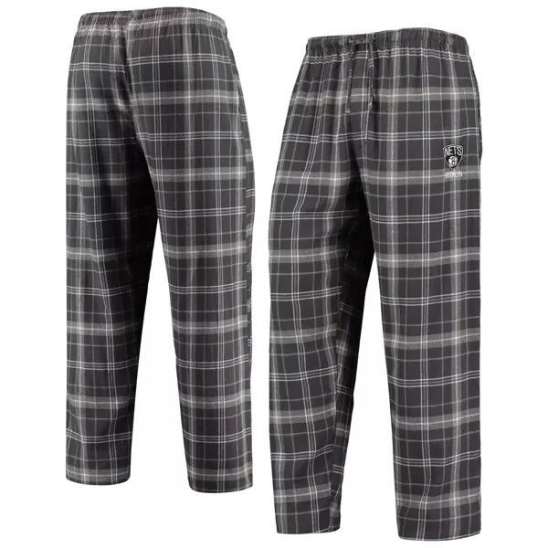 Мужские спортивные темно-серые и темно-серые брюки Brooklyn Nets Ultimate в клетку, фланелевые пижамные штаны