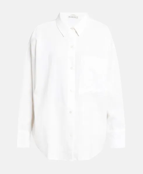 Льняная блузка Abercrombie & Fitch, белый