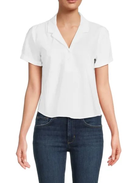 Рубашка Camp из льняной смеси Saks Fifth Avenue, белый