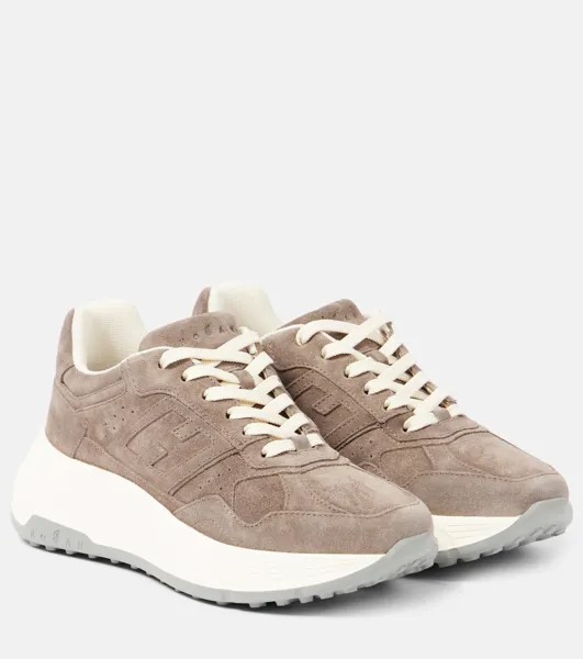 Кроссовки Runner из замши Hogan, серый