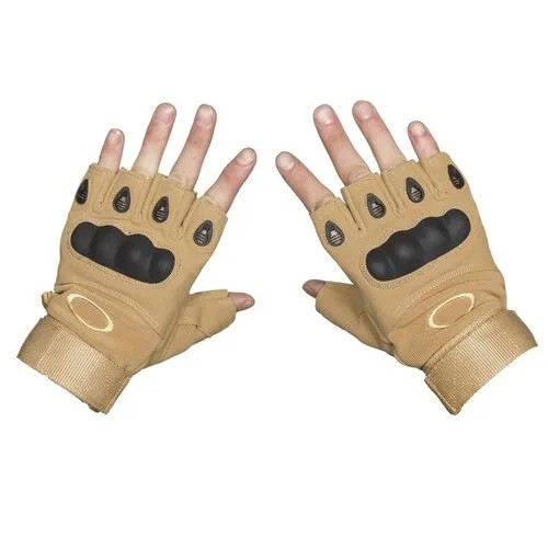 Тактические перчатки беспалые (песочные), M (обхват кисти 18-19 см)