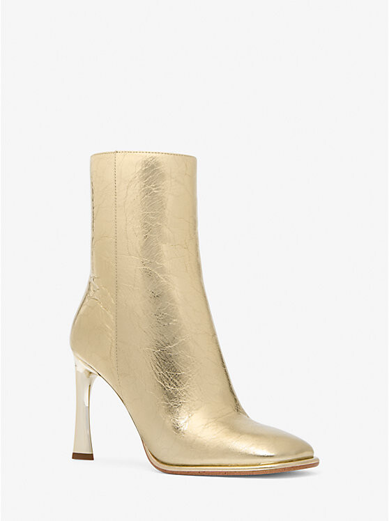 Ботинки из потрескавшейся кожи с металлическим эффектом Kelsea Michael Kors, золотой