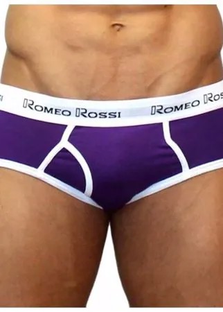 Romeo Rossi Трусы брифы низкой посадки, гульфик с карманом, размер 2XL, purple