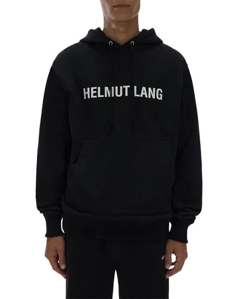 Хлопковая толстовка с логотипом и принтом Helmut Lang, цвет Black