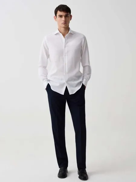 Рубашка приталенного кроя из хлопка, цвет optical white