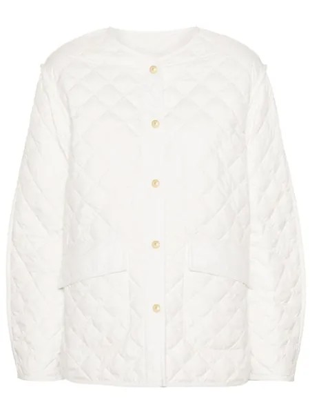 Moncler стеганая куртка Corinto с поясом, белый