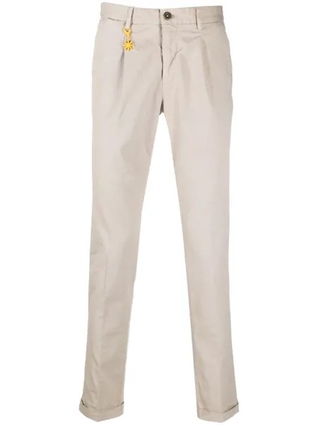 Manuel Ritz зауженные брюки с подвеской-логотипом
