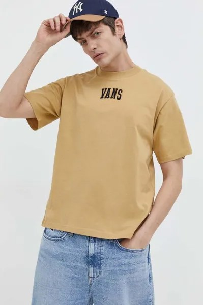 Хлопковая футболка Vans, желтый