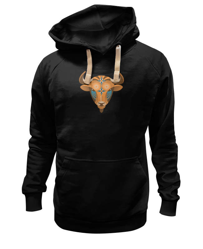 Худи Printio Телец черное 3XL