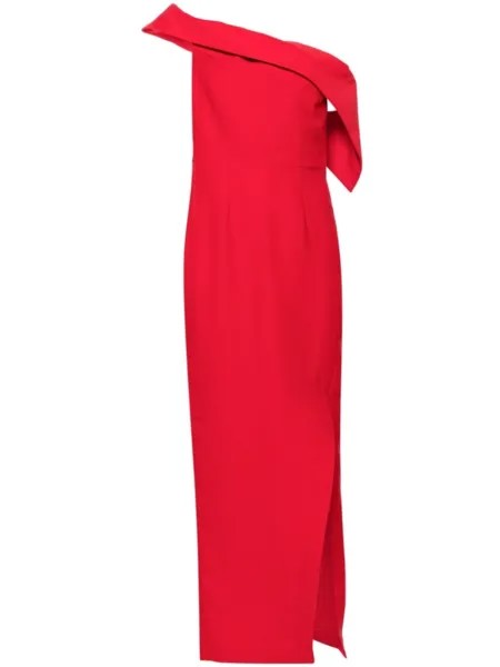 Креповое вечернее платье с открытыми плечами Roland Mouret, красный