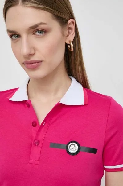 Хлопковая рубашка-поло Plein Sport, розовый