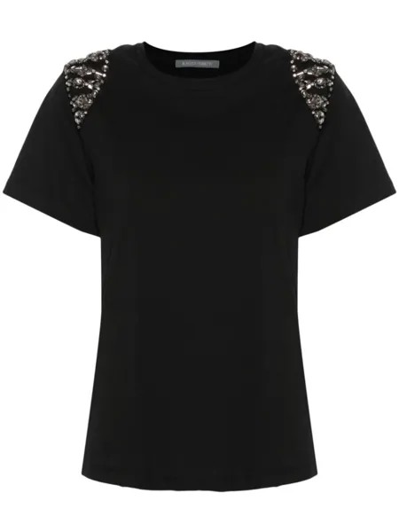 Alberta Ferretti декорированная футболка, черный