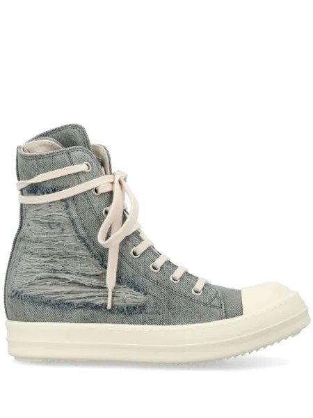 Rick Owens DRKSHDW кеды из денима с эффектом потертости, синий