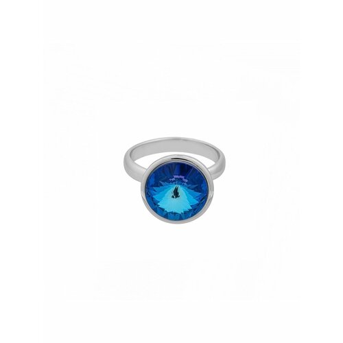 Кольцо Fiore Luna, кристаллы Swarovski, кристалл, синий, серый