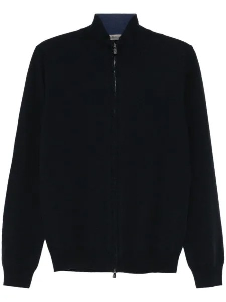 Corneliani кардиган с высоким воротником, синий