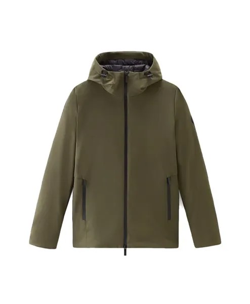 Мягкая куртка в стиле милитари с капюшоном Woolrich, зеленый