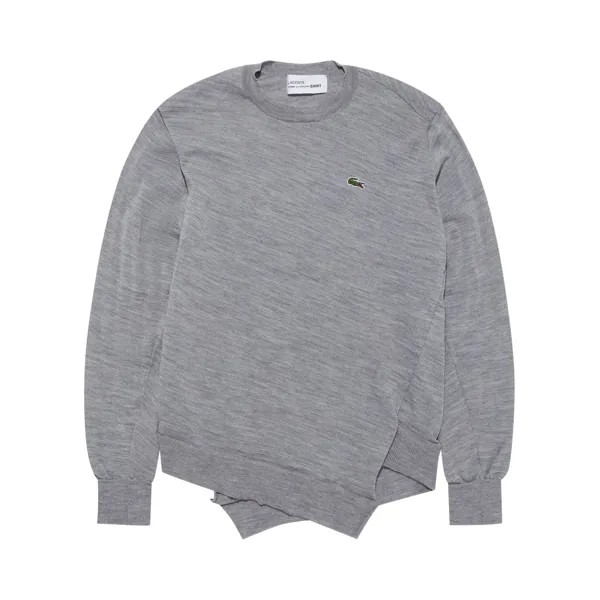 Comme des Garçons SHIRT x Lacoste Маленький свитер с вышитым логотипом, цвет Серый