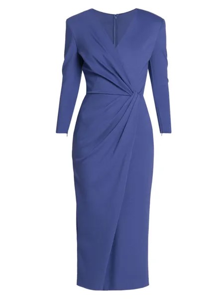 Платье-миди из джерси с V-образным вырезом Giorgio Armani, аметистовый
