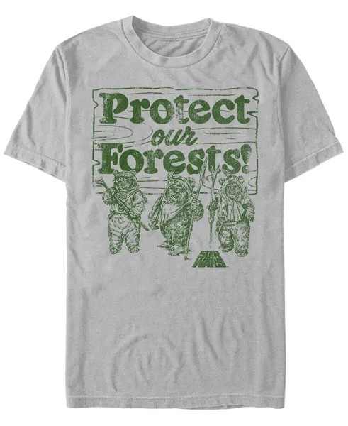 Мужская футболка с круглым вырезом protect our forest с короткими рукавами Fifth Sun, серебряный