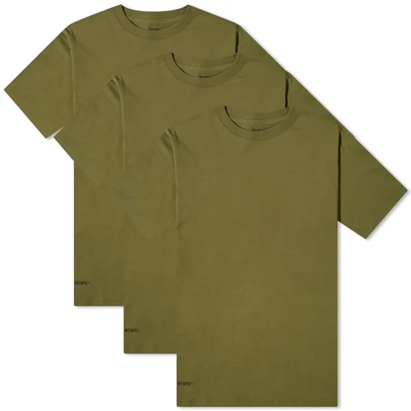 Футболка Wtaps Skivvies 3 шт T-Shirt, цвет Olive Drab