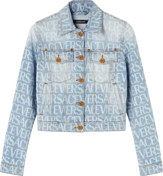 Куртка Versace Denim Jacket 'Light Blue', синий