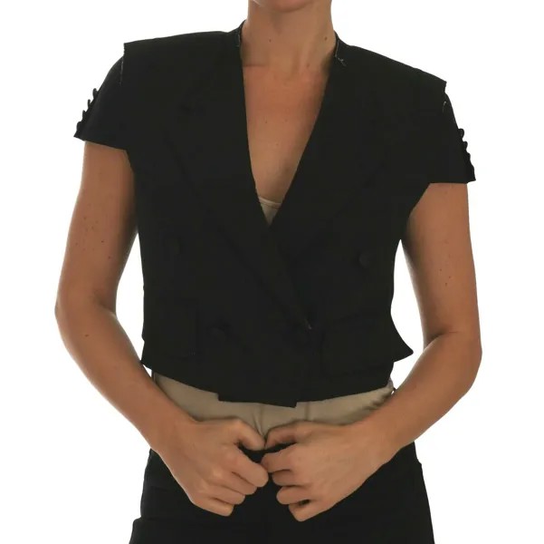 Укороченный пиджак DOLCE - GABBANA, черный короткий приталенный пиджак IT42/США 8/М Рекомендуемая розничная цена 2400 долларов США