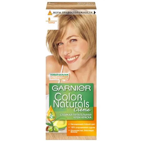 GARNIER Color Naturals стойкая питательная крем-краска для волос, 8, Пшеница