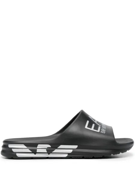 Ea7 Emporio Armani шлепанцы с логотипом, черный