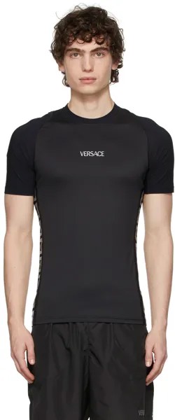 Черная беговая футболка Greca Versace Underwear
