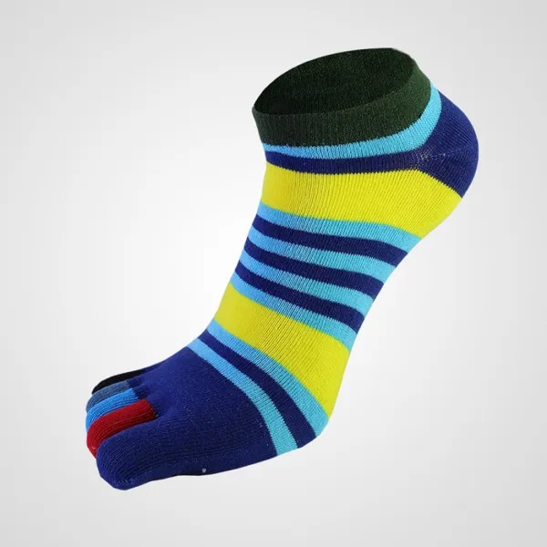 Мужские носки с пятью пальцами ног Хлопковые носки для спорта на открытом воздухе Носки с цветными блоками