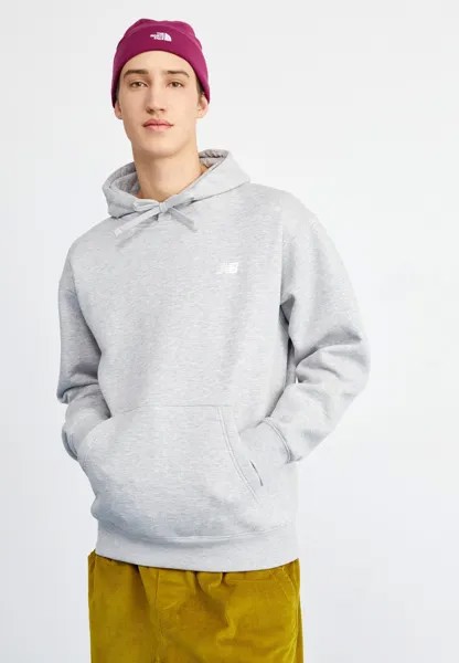 Толстовка Sport Essentials Small Logo Brushed Hoodie New Balance, цвет athletic grey