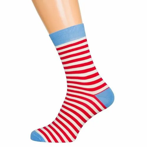 Носки ХОХ, размер 23, мультиколор, голубой, красный, белый