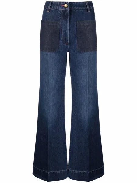 Victoria Victoria Beckham расклешенные джинсы с контрастными карманами