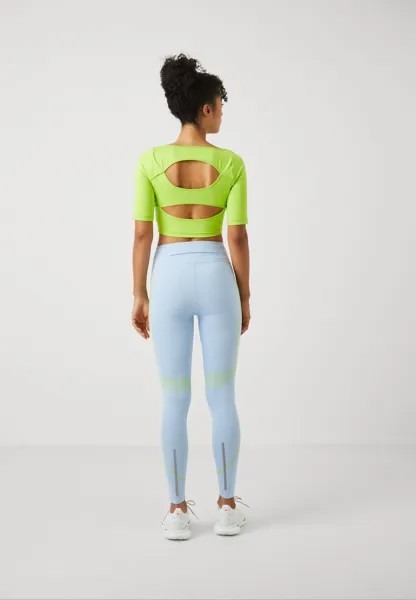 Футболка с принтом CROP adidas, неоновый зеленый