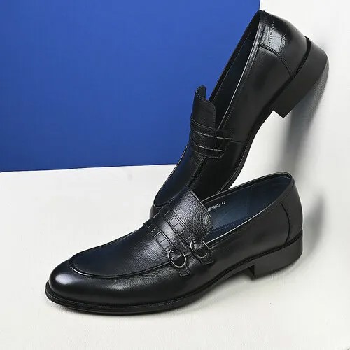 Туфли монки Brooman, натуральная кожа, размер 40, черный