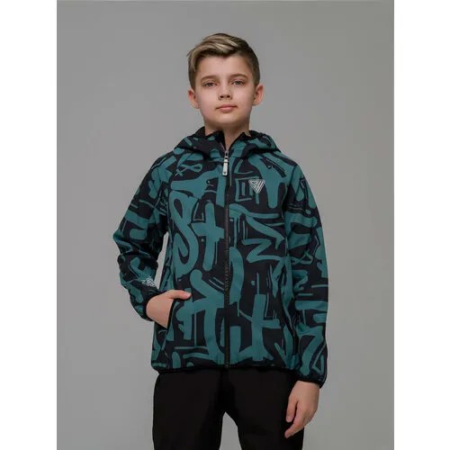 Ветровка Sherysheff, размер 122, зеленый, черный