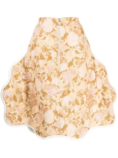 Toga floral-print midi skirt