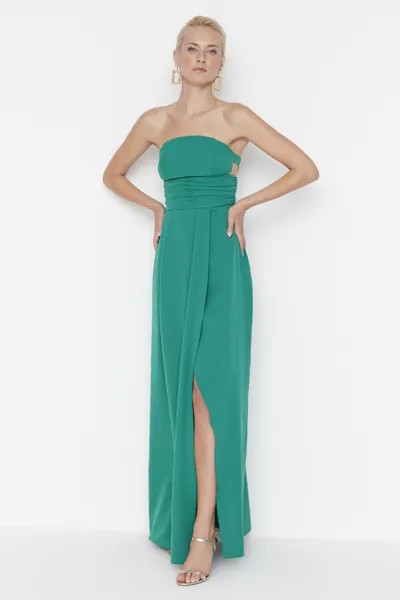 Платье для вечернего и выпускного вечера - Зеленый - А-силуэт Trendyol, зеленый